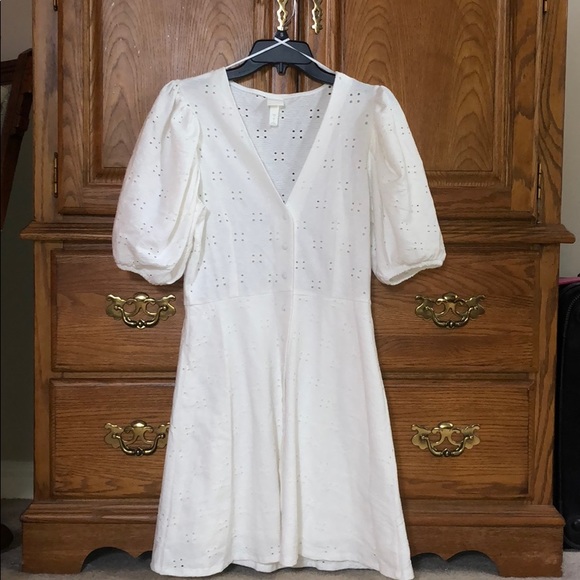 h and m white lace dress